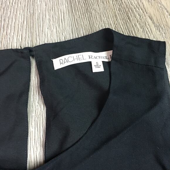 Rachel Rachel Roy Sleeveless Faux Fur Trim Shift Mini Dress Black Small - Picture 3 of 8